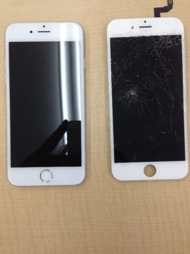 iPhone6sガラス割れビフォーアフター