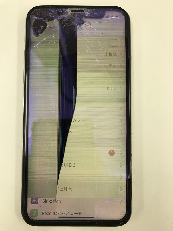 アイフォンX画面表示不良修理前